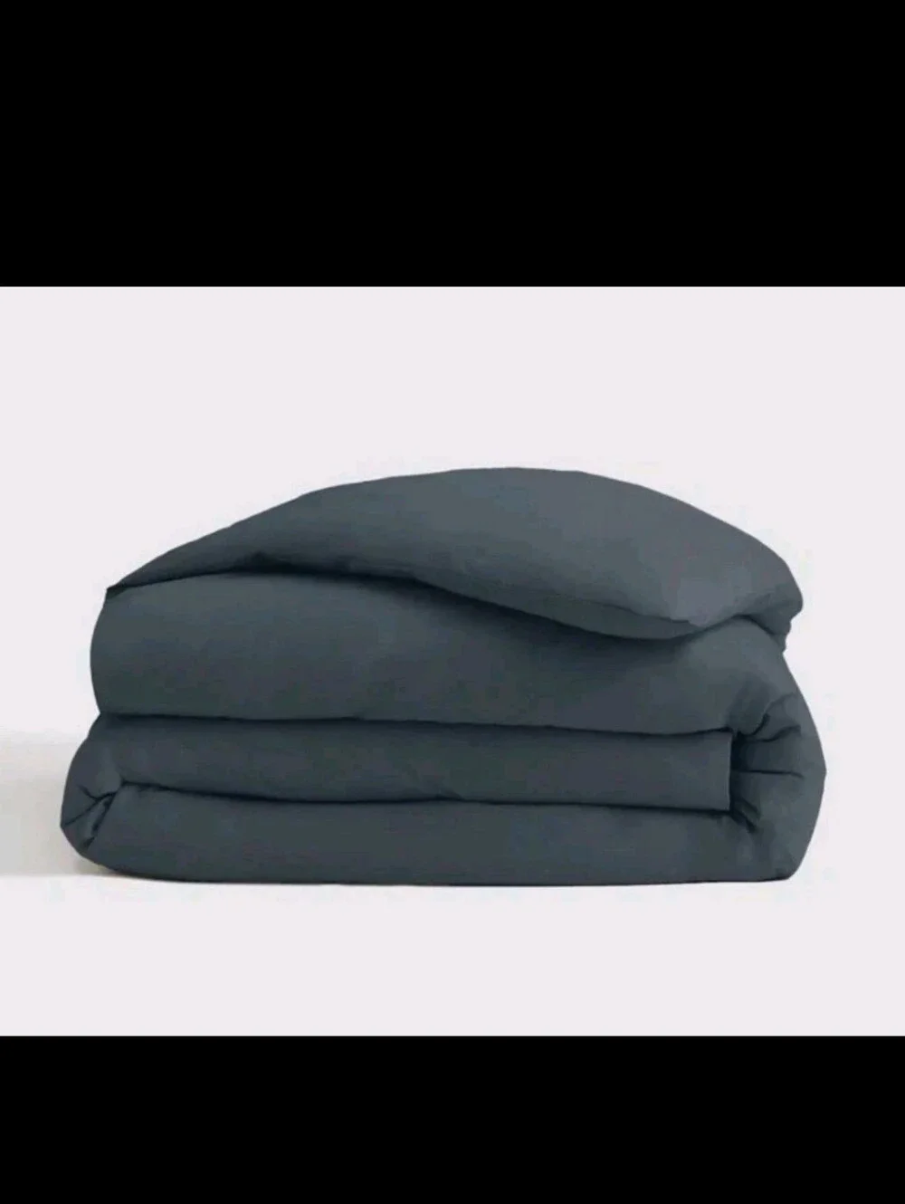 Quince Organic Brushed Cotton Duvet Cover King/Cal-King Nightfall Dark Gray